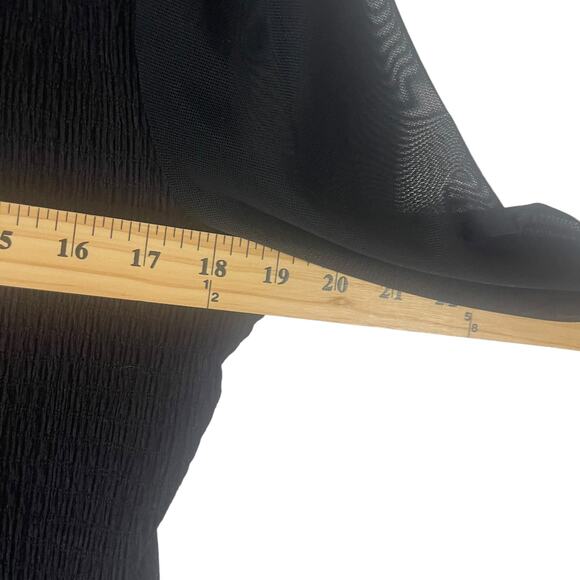 Allegra K Women's Size Large Mesh Sleeves Black Whymsygoth Top - Picture 7 of 8